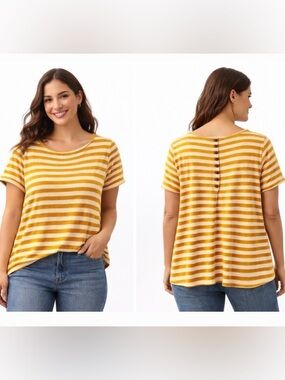 Lucky Brand Stripe Pullover Top Size Large